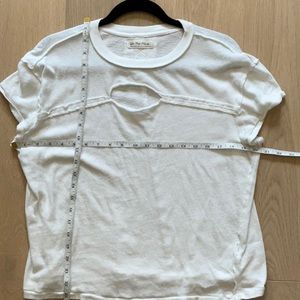 Free People white open front  tee+XS